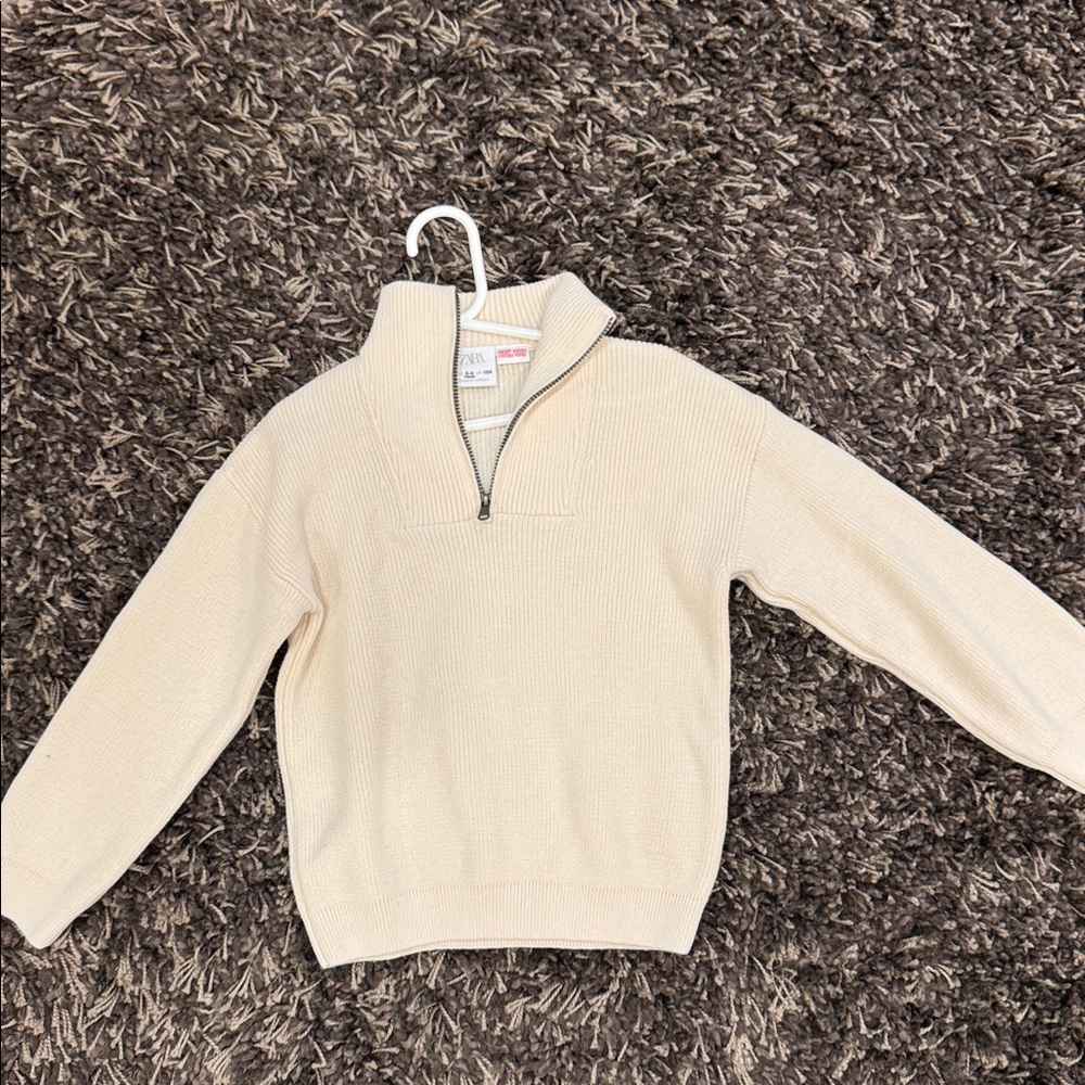Cream Half-Zip Sweater